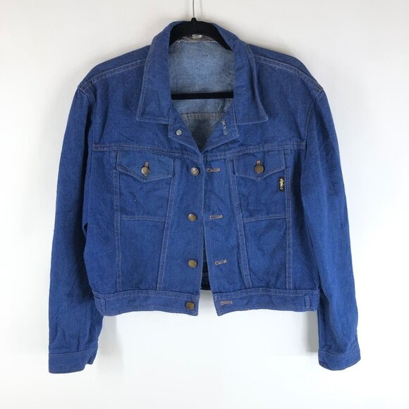 elpico Jackets & Blazers - elpico Womens Denim Jacket Vintage Retro Trucker Purple Blue 26 US L